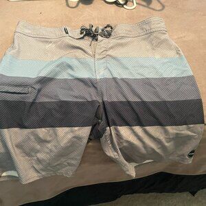 O’NEILL Men’s Bathing Suit Grey, blue, black size 34